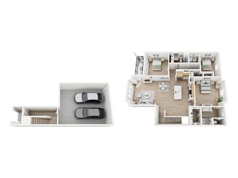 Floor plan for 3 beds, 2 baths, 1697 sqft